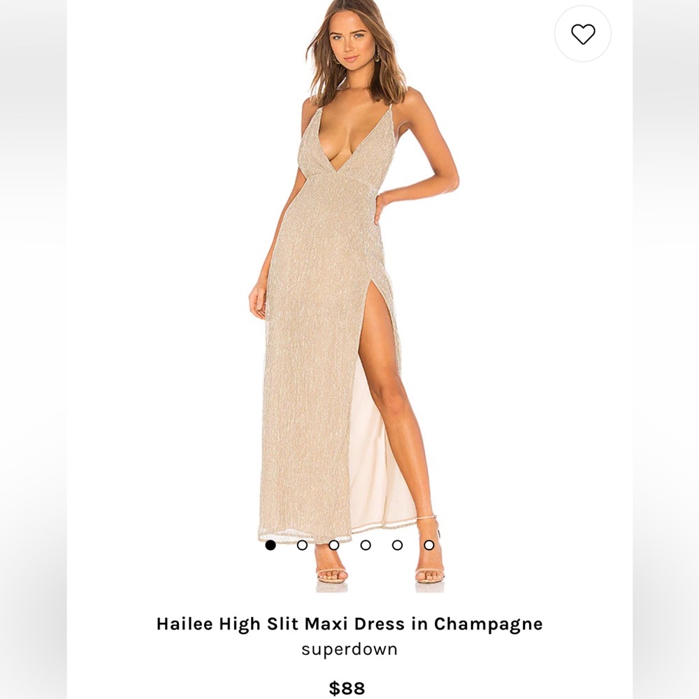 Superdown long gold gown